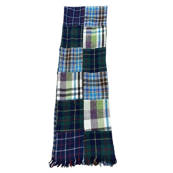 Vintage American Eagle Scarf Reversible Patch Work And Stripes Unisex Rare - Picture 4 of 5